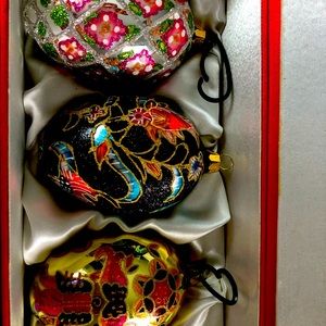Ornate Glass Egg Ornaments